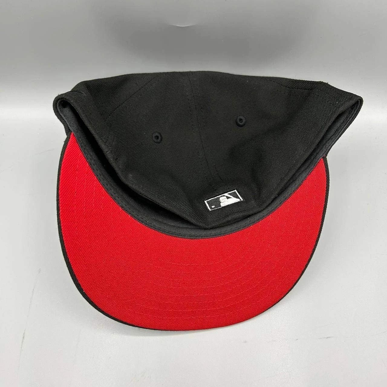 New Era Los Angeles LA Dodgers Hat Men 7 3/8 Black Red MLB Fitted Size ONE SIZE - 4 Thumbnail
