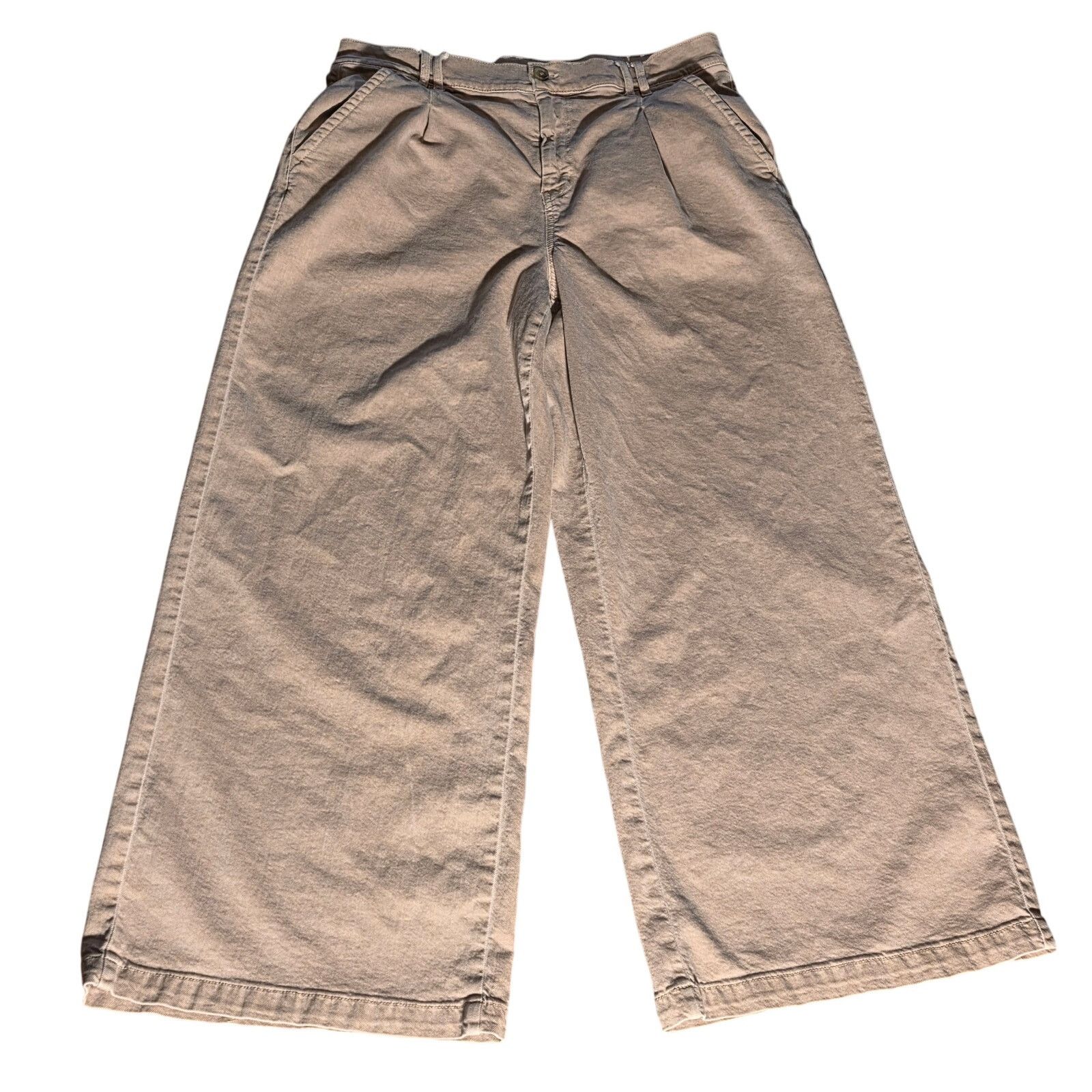 American Eagle Outfitters American Eagle Women's Size 14 Stretch Tan Khaki Pants Size 36" / US 14 / IT 50 - 1 Thumbnail