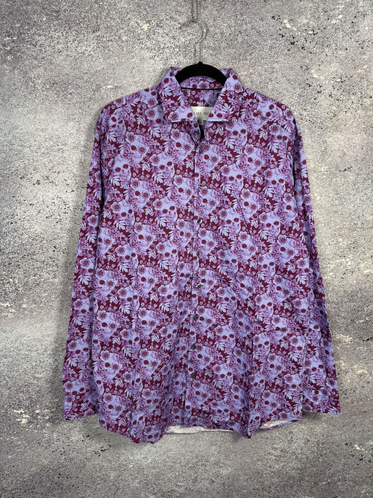 Vintage Blake Mill Original Designer Skulls & Roses Mens Shirt XL sz Size US XL / EU 56 / 4 - 1 Thumbnail