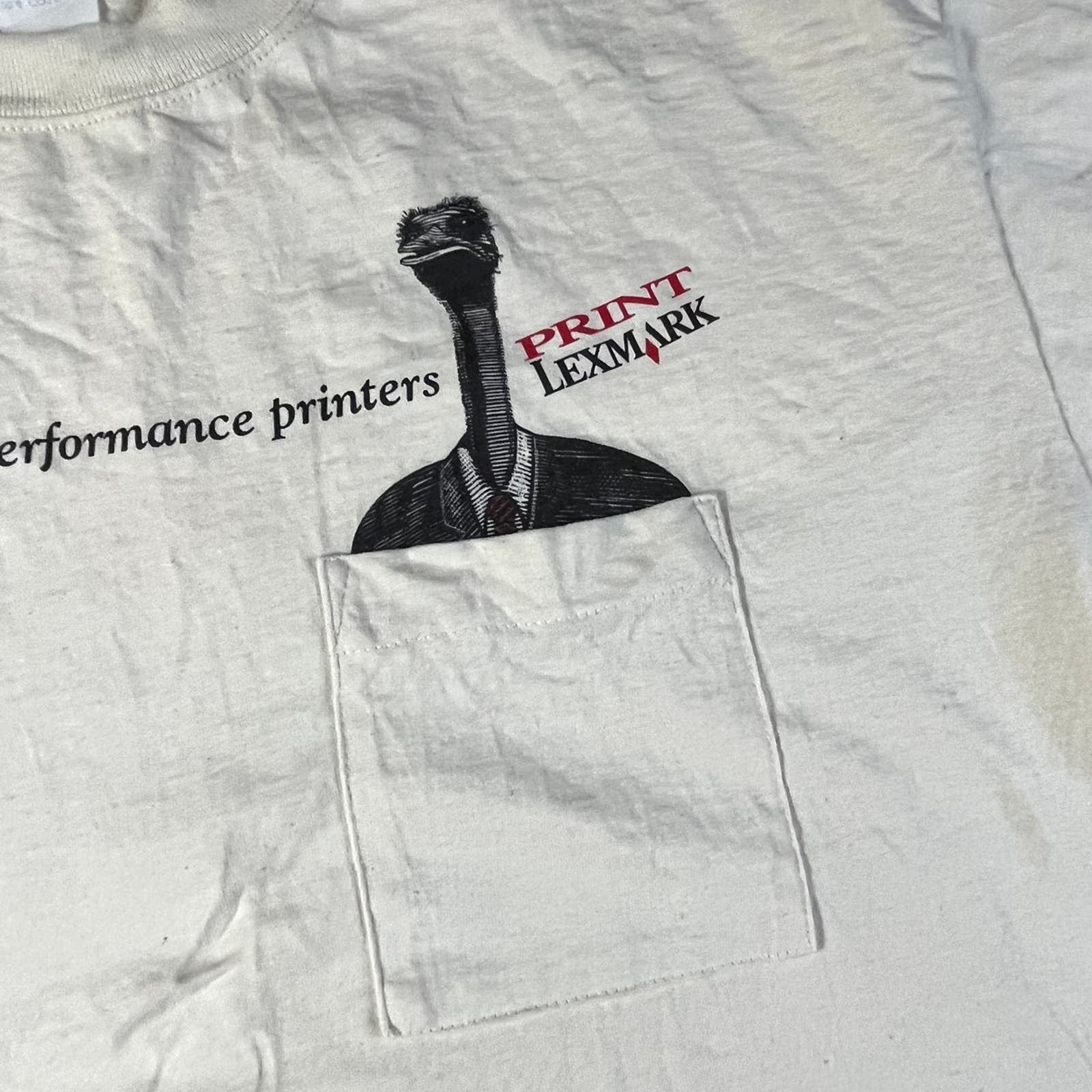Vintage Vintage 1990’s Lexmark Emu Graphic T-shirt XL Tan Size US XXL / EU 58 / 5 - 4 Thumbnail
