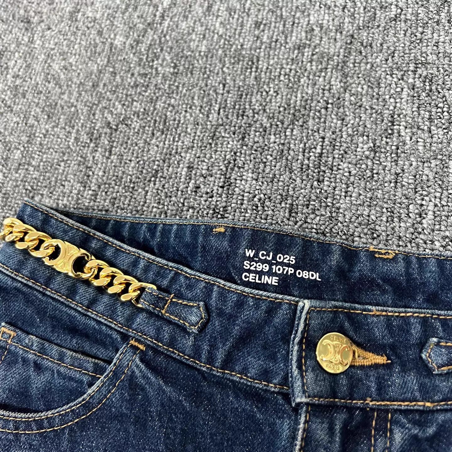 Celine Celine Triomphe Chain Tassel Hem Denim Skirt 26 Size 26" / US 2 / IT 38 - 4 Thumbnail