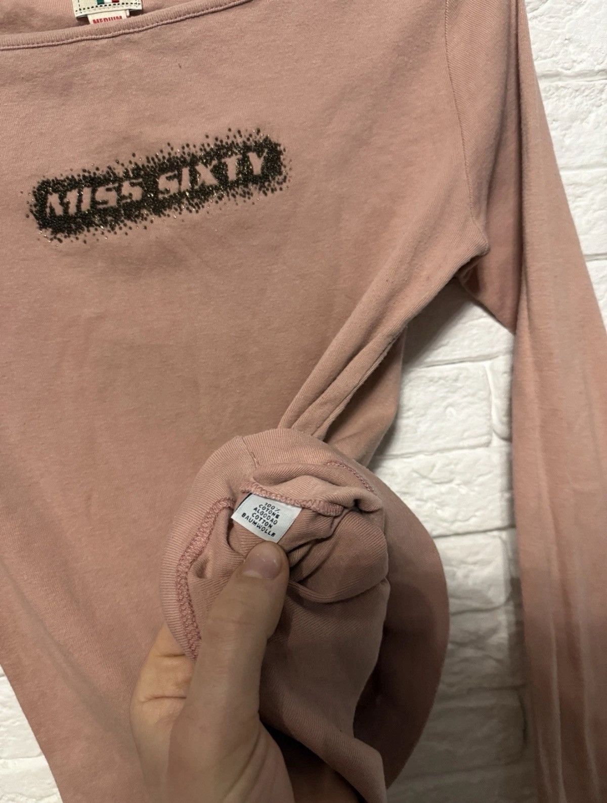 Miss Sixty Miss Sixty Y2K Longsleeve Huge Rhinestones Logo Sz M Size M / US 6-8 / IT 42-44 - 5 Thumbnail