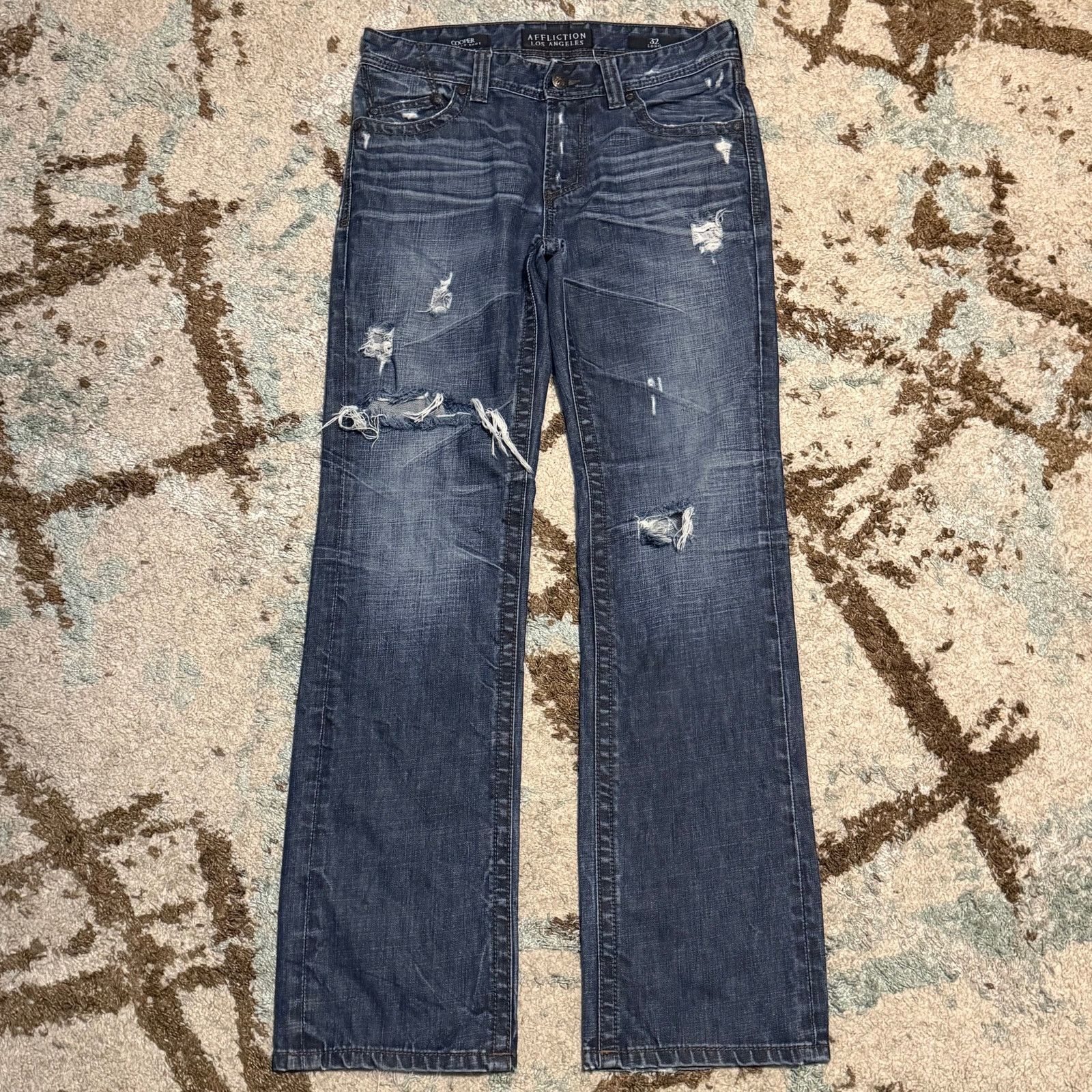Affliction Affliction Cooper Relaxed Bootcut Jeans 32x34 Distressed Size US 32 / EU 48 - 2 Thumbnail