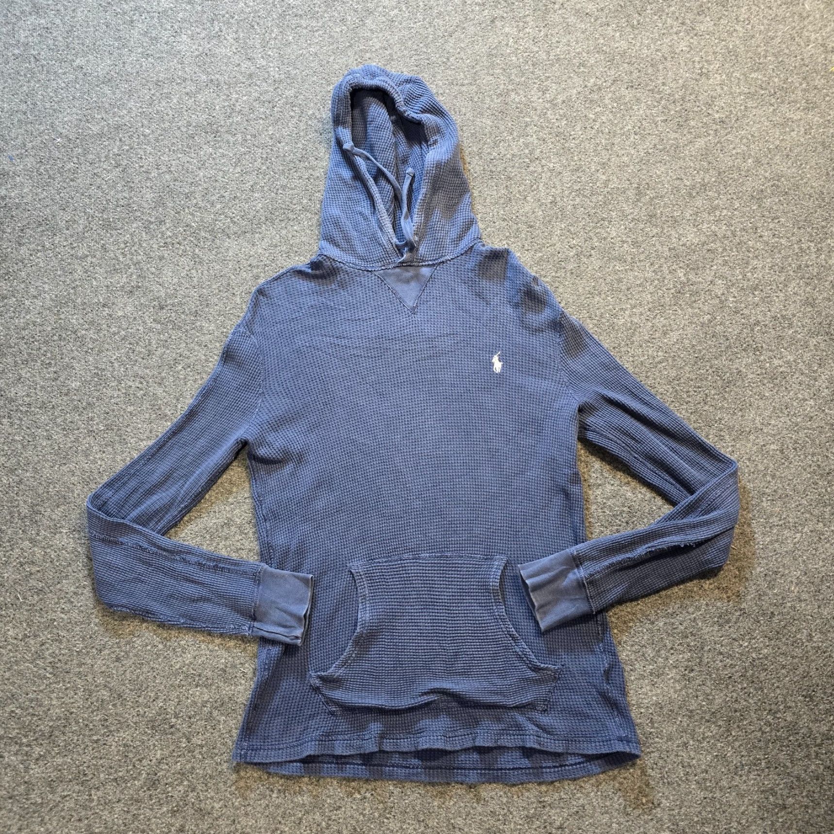 Polo Ralph Lauren Polo Ralph Lauren Top Womens Medium Blue Thermal Hoodie Long Sleeve Capsule Size M / US 6-8 / IT 42-44 - 2 Thumbnail