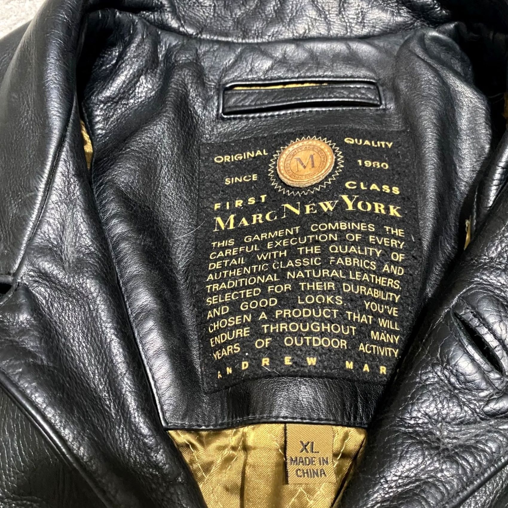 Vintage Marc New York Jacket Mens XL Black Leather Button Front Pockets Lined Outdoor Size US XL / EU 56 / 4 - 3 Thumbnail