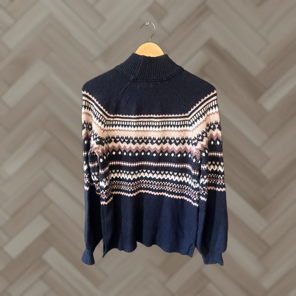 Abercrombie & Fitch Abercrombie & Fitch Womens Blue Knit Long Sleeve Turtleneck Sweatshirt sz Small Size S / US 4 / IT 40 - 1 Thumbnail