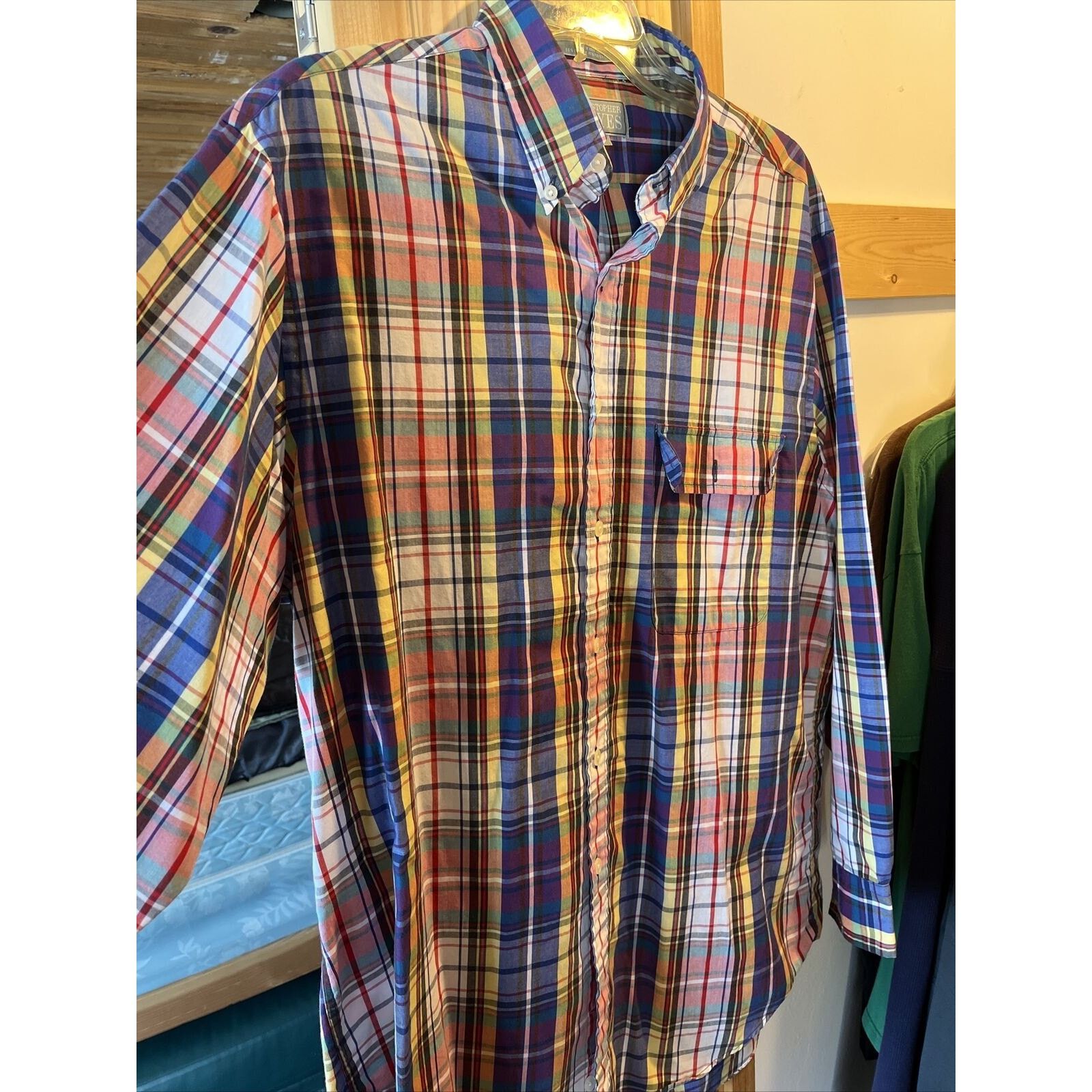 Other Christopher Hayes Men's L Multicolor Check LS Button Shirt Size US L / EU 52-54 / 3 - 4 Thumbnail