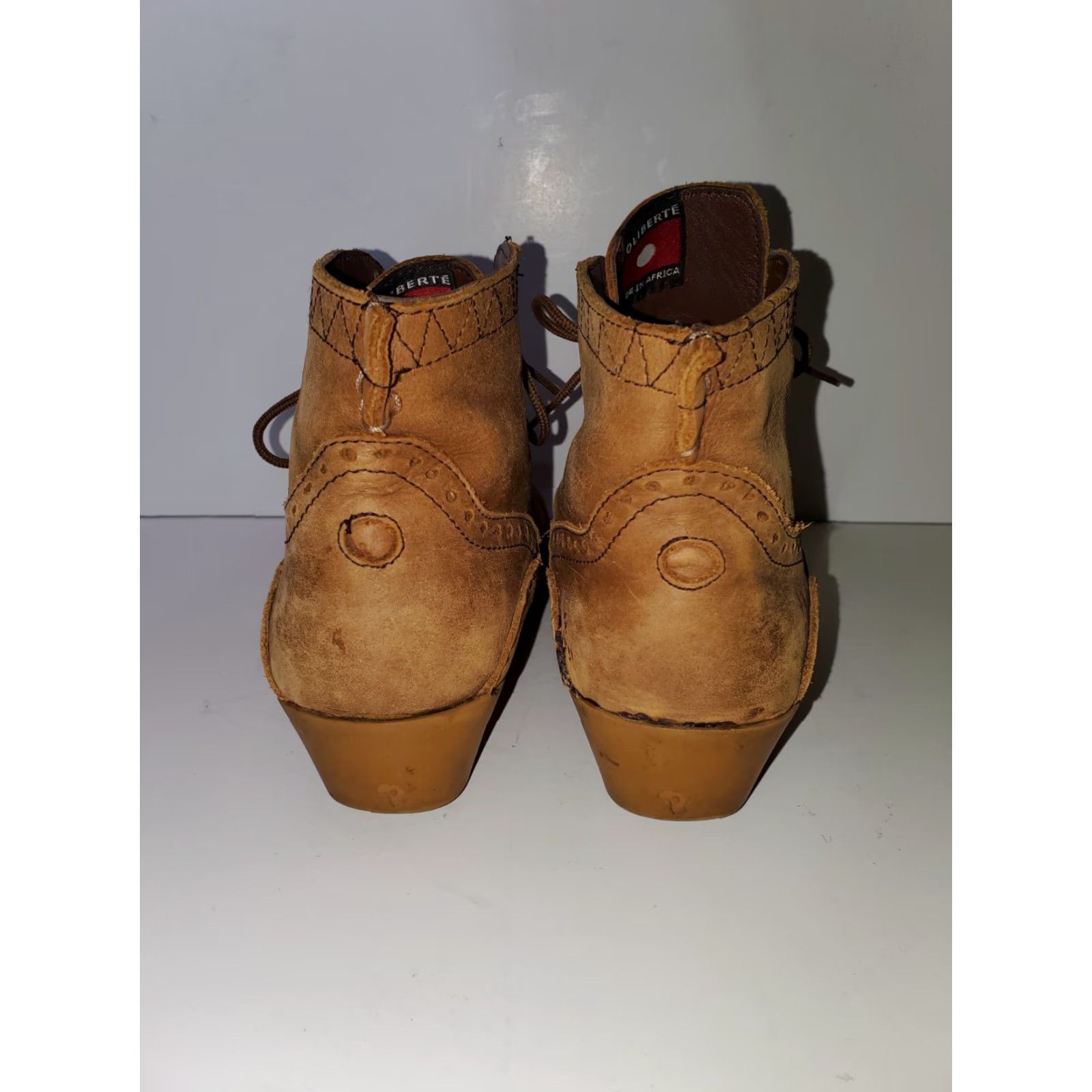 Vintage VINTAGE OLIBERTE Signature Wingtip Wedge Ankle Boots Womens Size 40 Cognac Brown Size US 10 / IT 40 - 3 Thumbnail