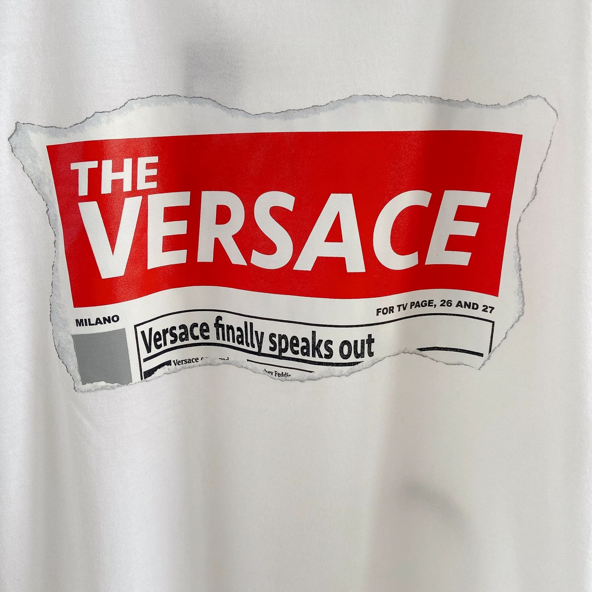 Versace Versace Letter Print White T-Shirt L With Tags Size L / US 10 / IT 46 - 6 Thumbnail