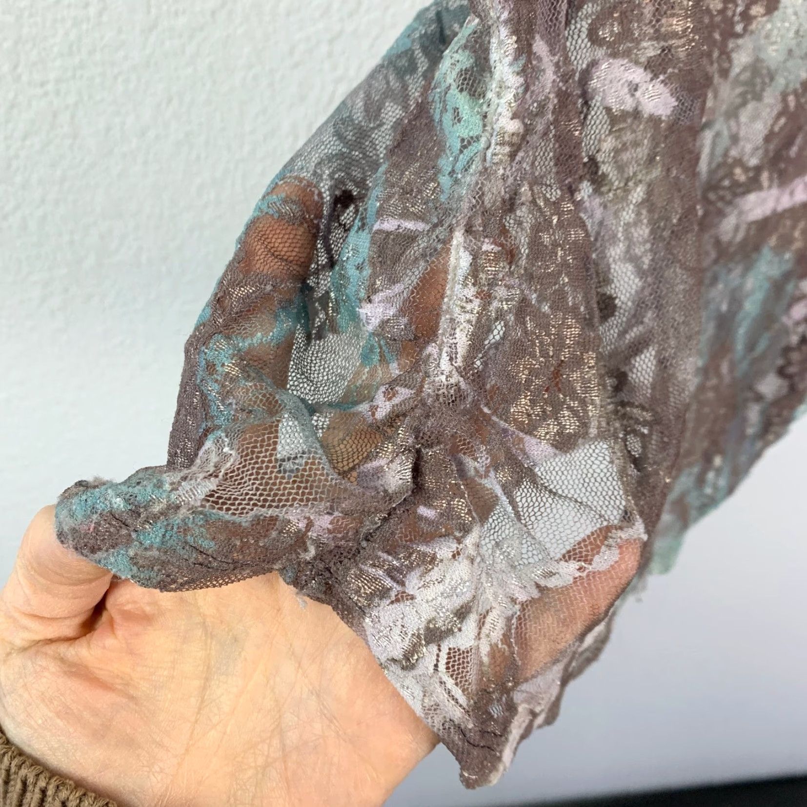 Vintage Vintage Daytrip Y2K Bohemian Floral Lace Sheer Top M Made in USA Emo Grunge Shirt Women Size M / US 6-8 / IT 42-44 - 4 Thumbnail
