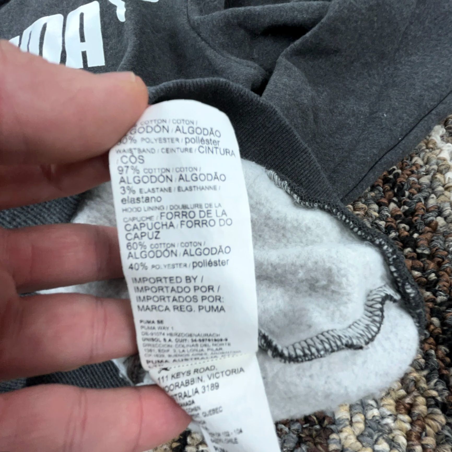 Puma Puma Hoodie Women Large Gray White Sweatshirt Sweater Spell Out Pull Over Ladies Size L / US 10 / IT 46 - 5 Thumbnail