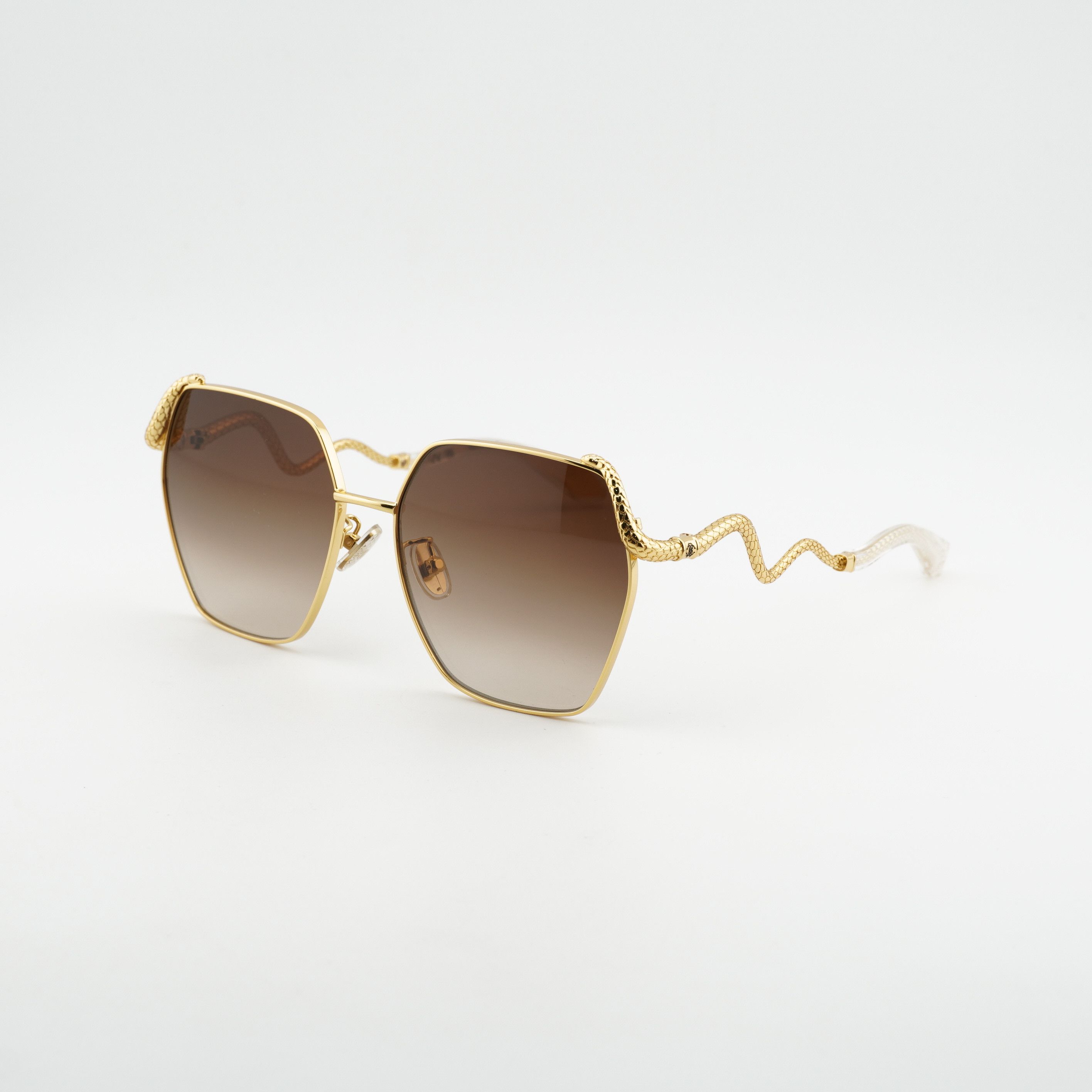 Roberto Cavalli SRC035M 0400 Sunglasses Gold Geometric Frame