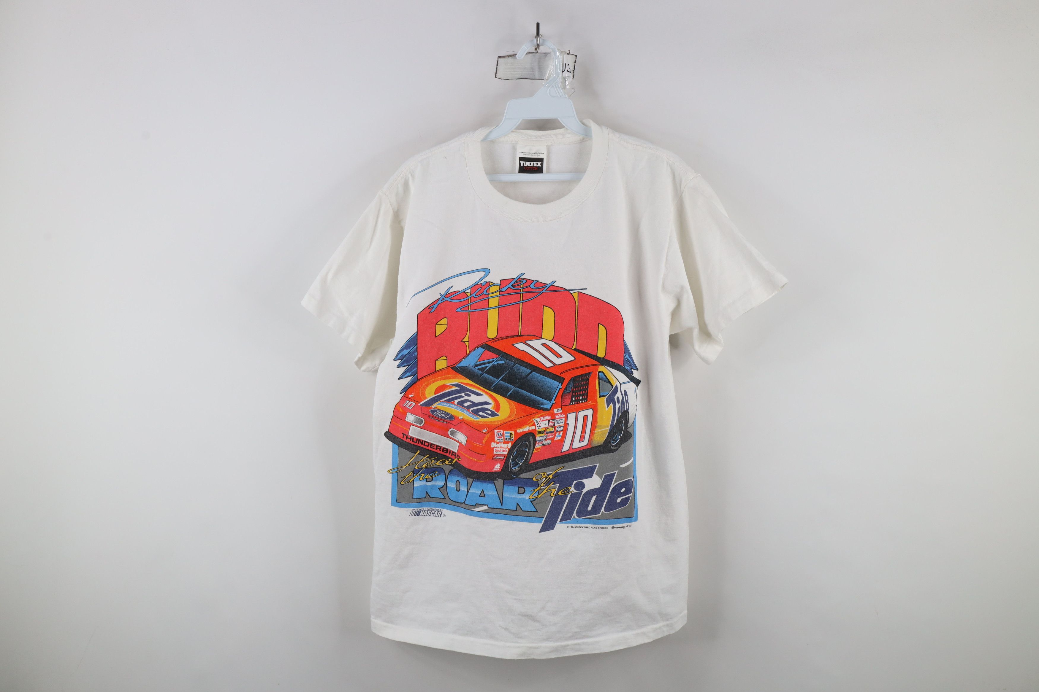 Vintage Vintage 90s NASCAR Ricky Rudd Tide Racing T-Shirt White Size US M / EU 48-50 / 2 - 1 Thumbnail