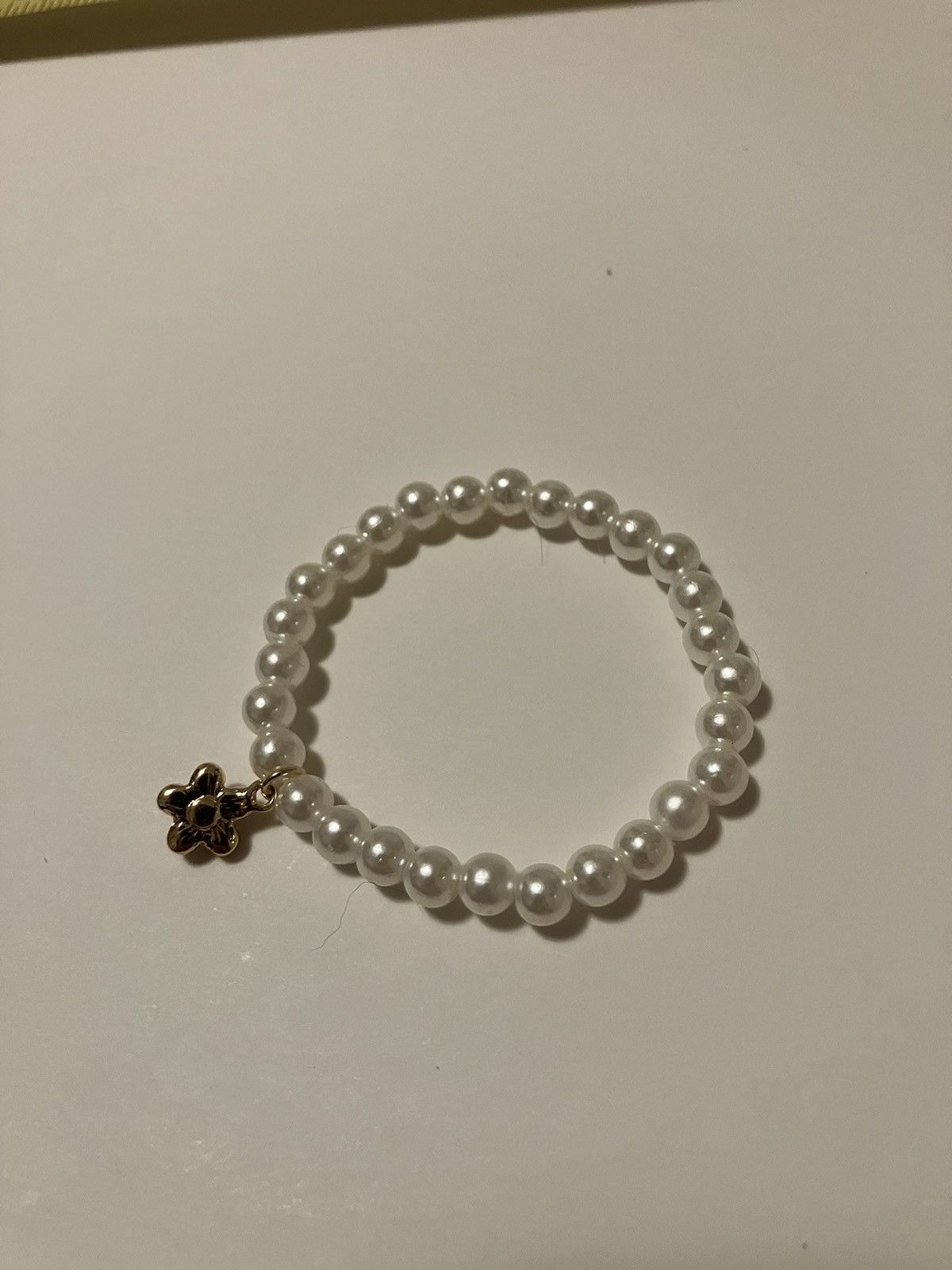 Handmade Faux Pearl Gold Pink Gemstone Flower Star Bracelet Size ONE SIZE - 3 Thumbnail