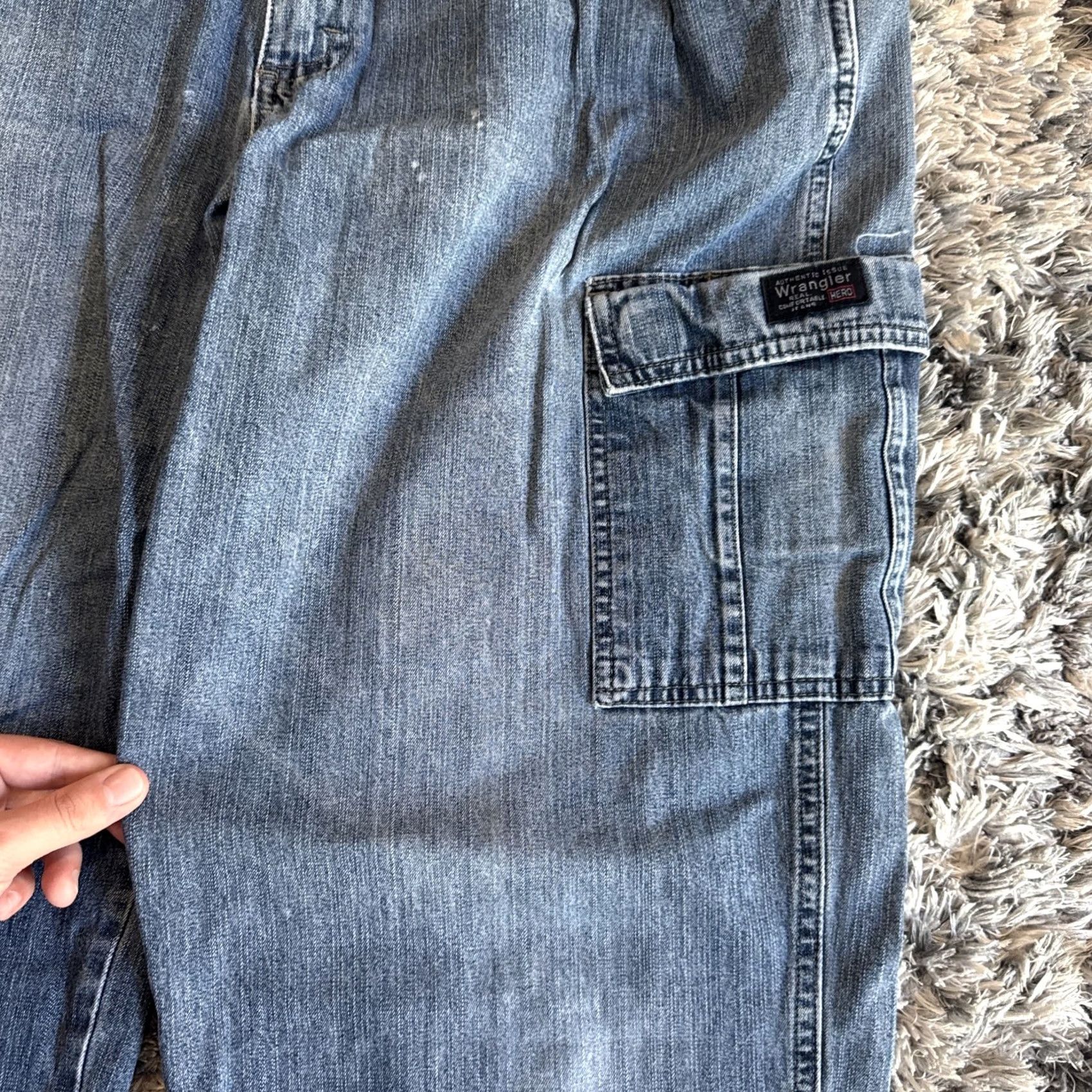 Wrangler VINTAGE Wrangler Denim Cargo Baggy Jeans 90s Y2K Men’s 38x32 RARE HTF Jeans Men Blue Straight Size US 38 / EU 54 - 5 Thumbnail