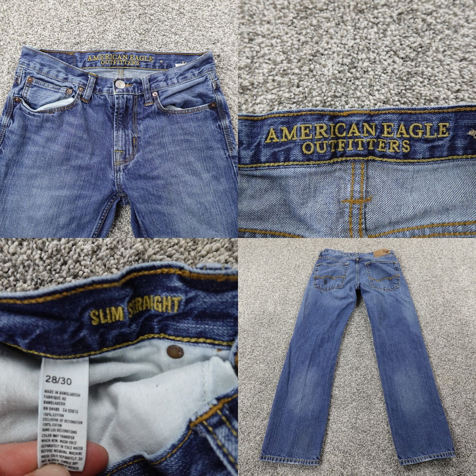 American Eagle Outfitters American Eagle Outfitters Jeans Mens 28X30 Dark Blue Denim Slim Straight 5-Pocket Preppy Grunge 2000s Mens Clothing Size US 28 / EU 44 - 8 Thumbnail