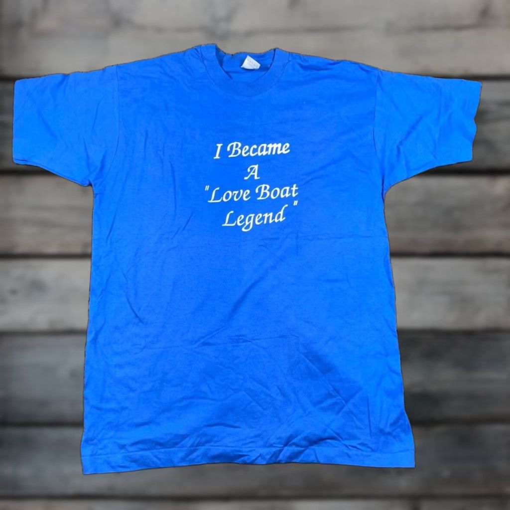 Fruit Of The Loom VINTAGE Fruit of the Loom T-Shirt Navy Blue 90s Love Boat Legend Short Sleeve Adult XL Size US XL / EU 56 / 4 - 1 Thumbnail