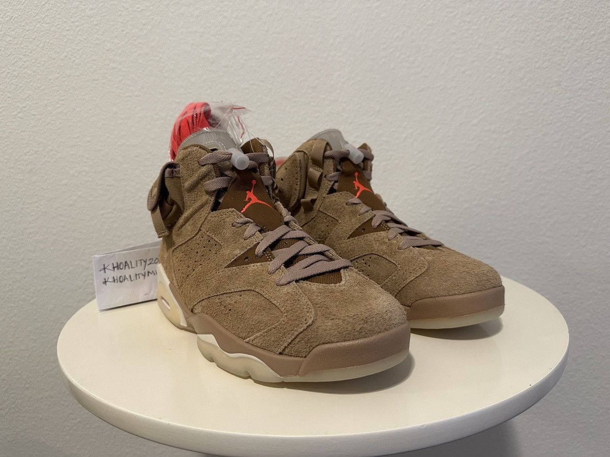 image of Air Jordan 6 Retro Sp Travis Scott British Khaki Dh0690 200 Shoes in Beige, Men's (Size 7)