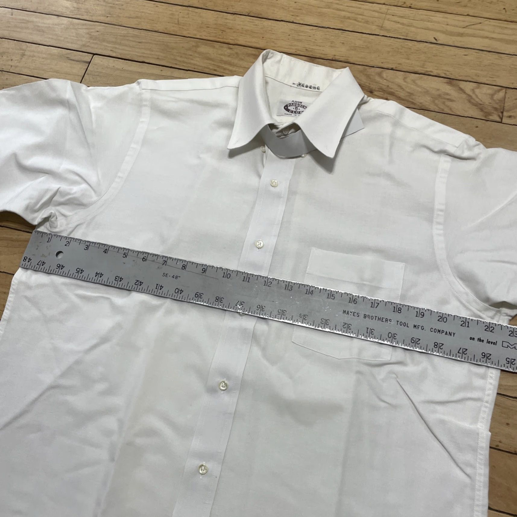 Arrow VINTAGE Arrow paddock club Men Shirt White 16.5 34 USA Short Sleeve Button-Up Collared Pocketed Oxford Cotton Regular 100% Cotton Mens Size US M / EU 48-50 / 2 - 6 Thumbnail
