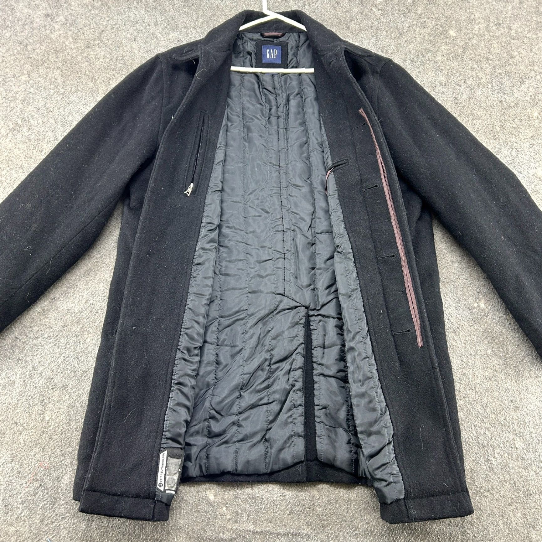 Gap VINTAGE Gap Coat Mens M Long Wool Solid Overcoat Size US M / EU 48-50 / 2 - 2 Thumbnail