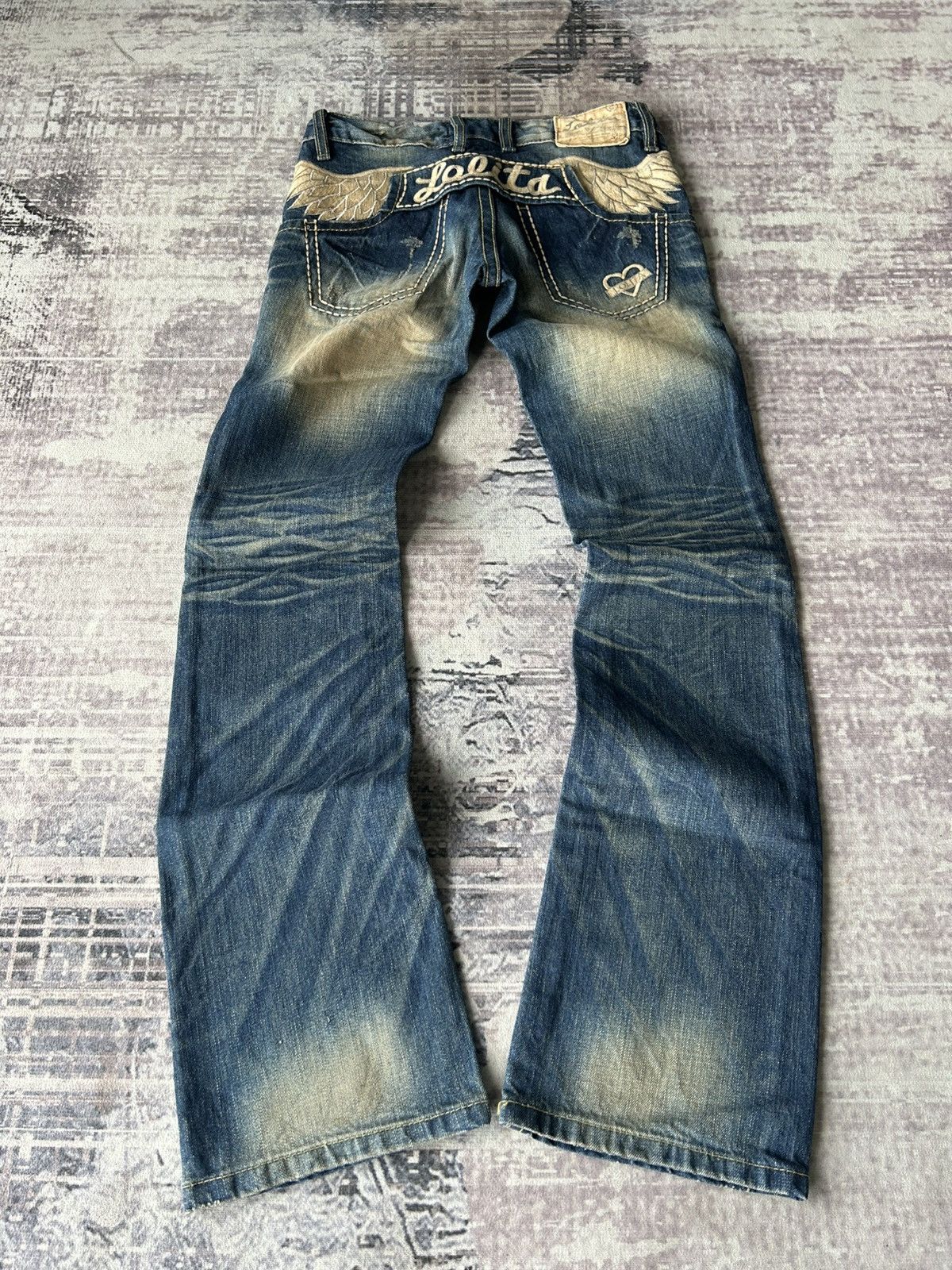 Y2K Lolita Wing Embellished Flared Jeans