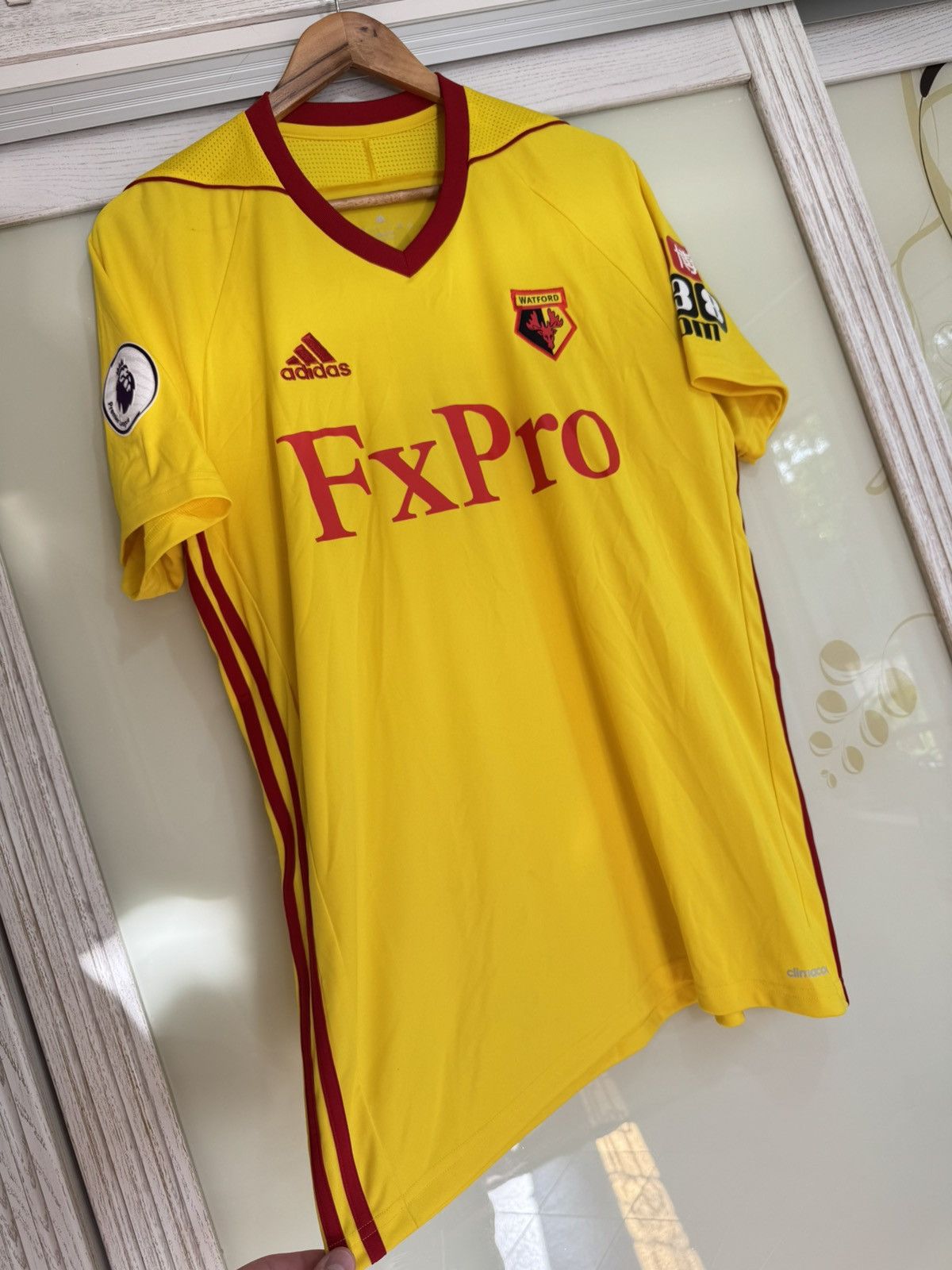 Adidas Cowell #1 Watford 2017-2018 Home Soccer Jersey Football Kit Size US L / EU 52-54 / 3 - 5 Thumbnail