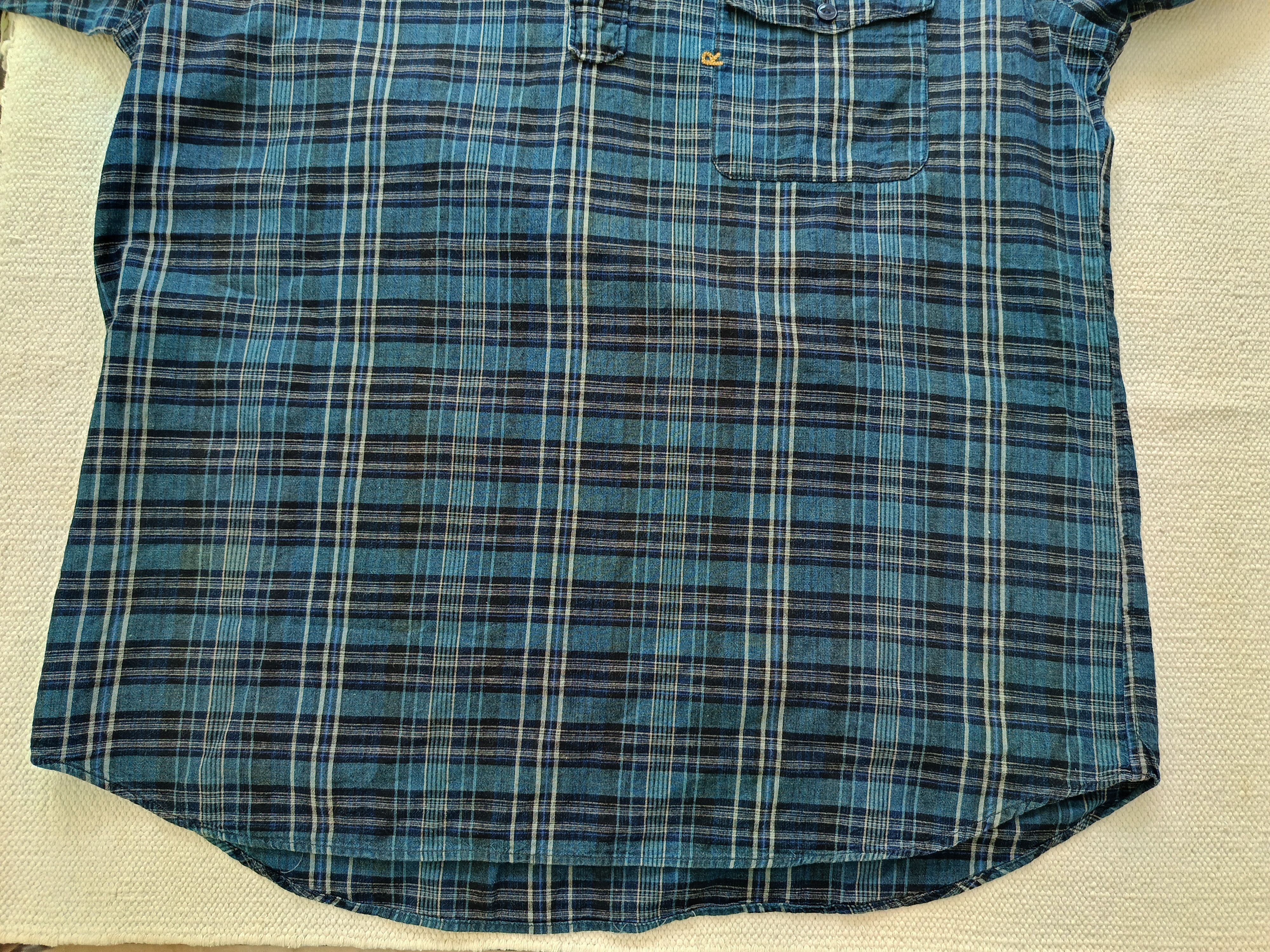 45rpm 45RPM studio by R 3 Japan blue plaid indigo pullover shirt Size US L / EU 52-54 / 3 - 13 Thumbnail