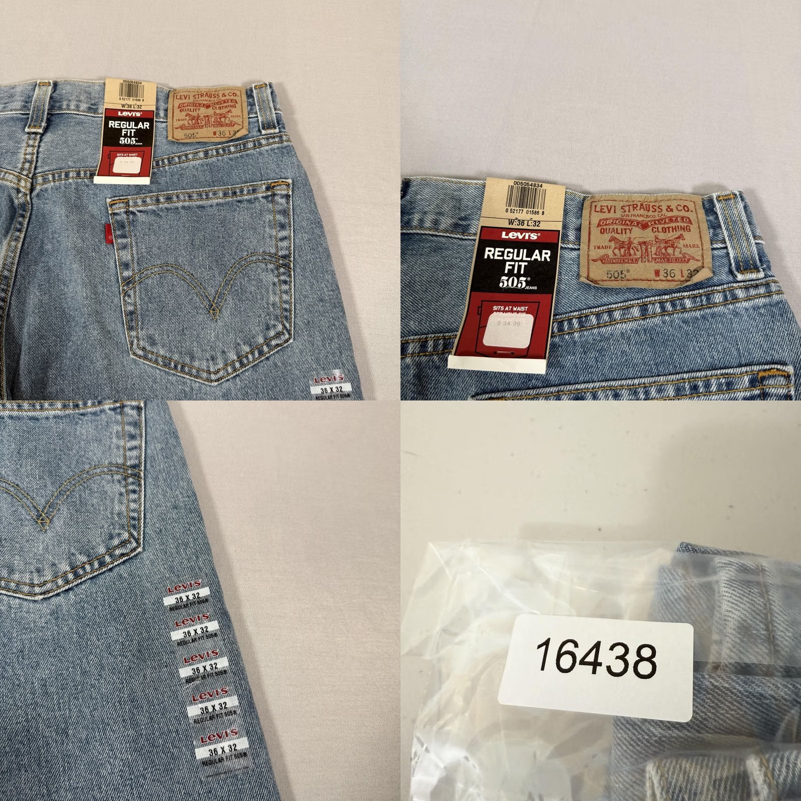 Levi's Levi's 505 Jeans Straight Regular Fit 36x32 Blue Denim Pants Mens Casual Work Cowboy Y2K Size US 36 / EU 52 - 10 Thumbnail