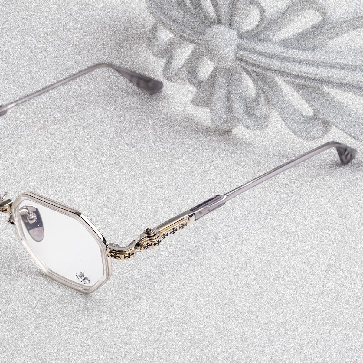 Chrome Hearts CHROME HEARTS TATTERS CRYSTAL GRAPHITE GLASSES Size ONE SIZE - 3 Thumbnail