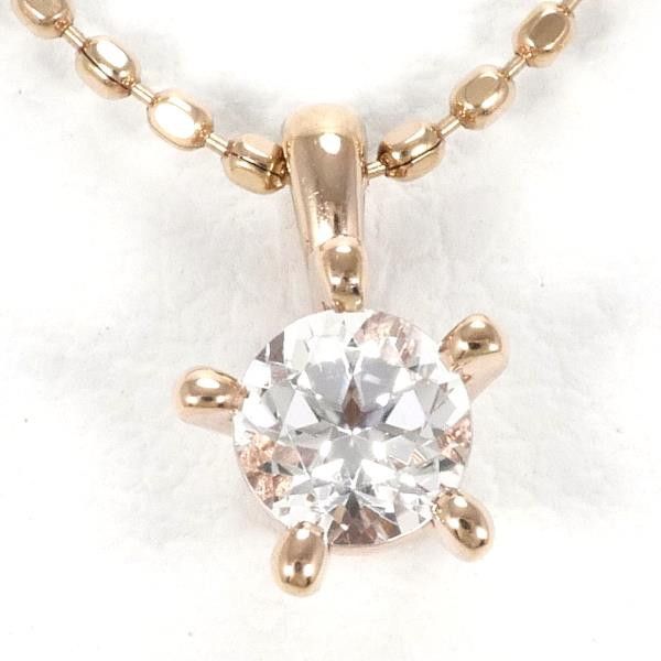 Other Other 4℃ K10 Pink Gold White Topaz Necklace 42cm Metal Necklace in Excellent Condition Size ONE SIZE - 1 Thumbnail