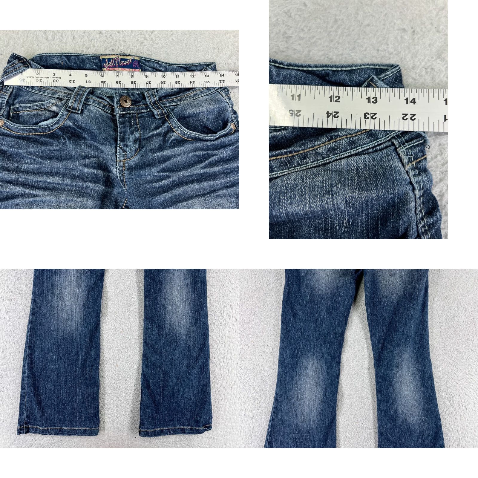 Vintage Wallflower Jeans Jeans Wallflower 5 Blue Denim Flared Ramie Blend 25x32 Womens Regular 5-Pocket Blue (Medium Wash) Vintage N/A Size 27" / US 4 / IT 40 - 9 Thumbnail