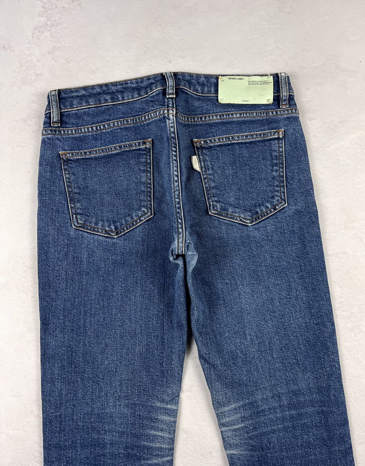 Le Grande Bleu (L.G.B.) × Off-White × Vintage Avant Garde Japanese Denim Off-White Luxury Streetwear Y2k Size US 27 - 3 Thumbnail