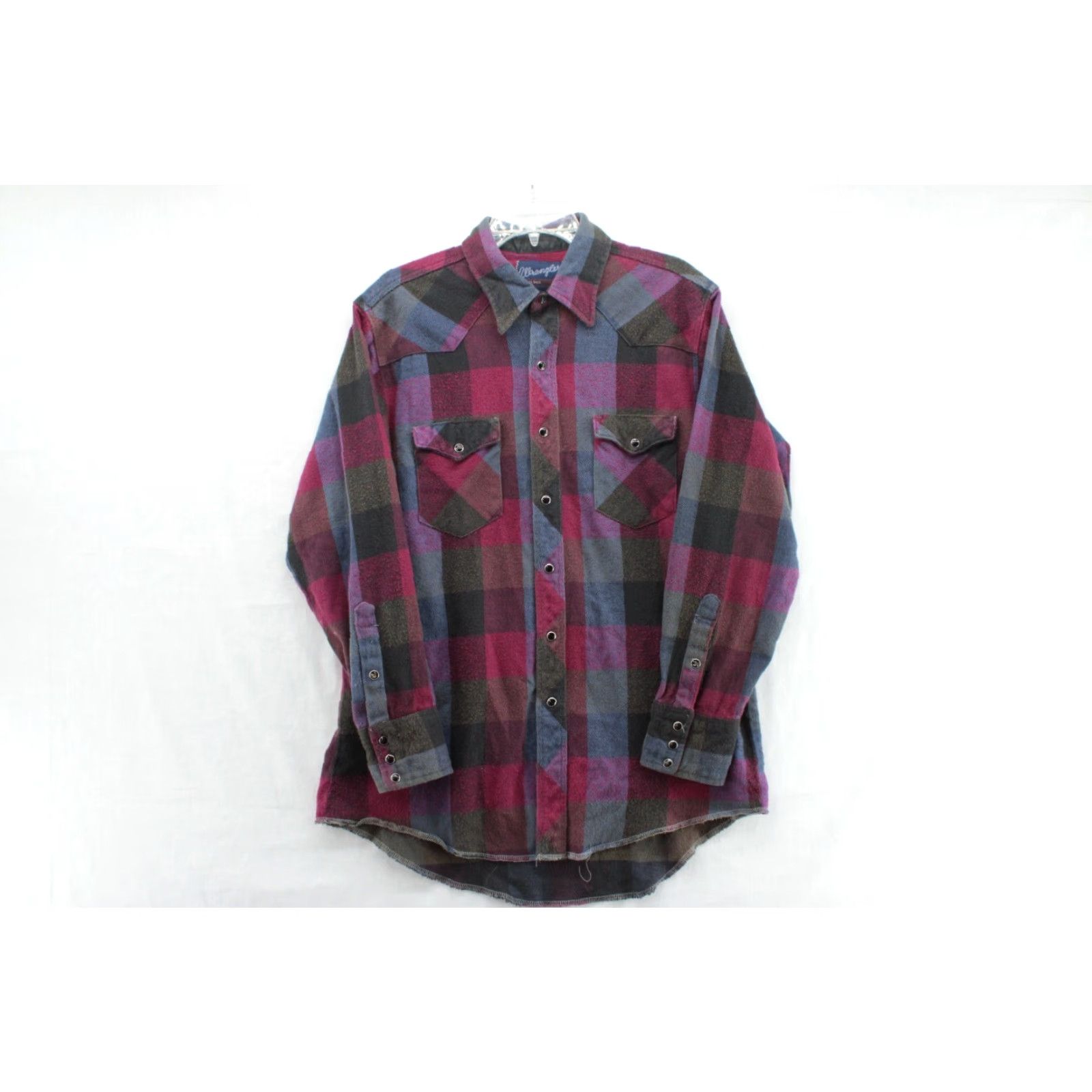 Wrangler VINTAGE Wrangler Heavy Flannel Shirt Mens M Red Plaid X-Long Tails Pearl Snap Wrangler Wrancher Button-Up Size US M / EU 48-50 / 2 - 3 Thumbnail