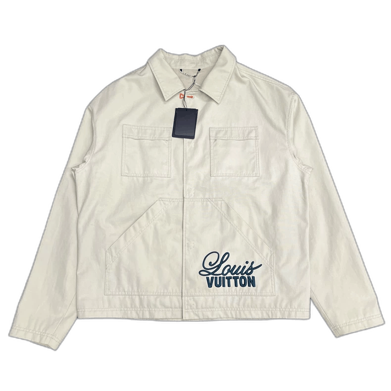 Louis Vuitton Louis Vuitton FW22 Logo Work Jacket Beige Size US XXL / EU 58 / 5 - 1 Thumbnail