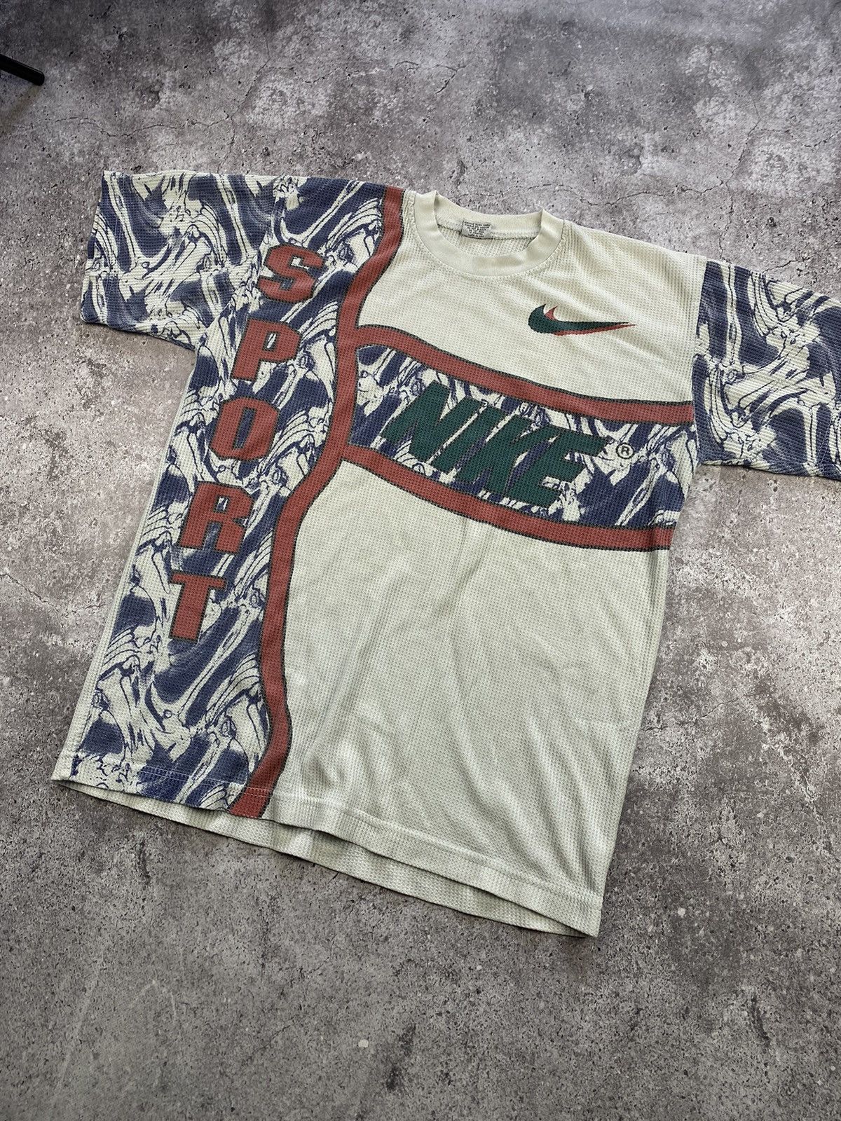 Nike × Vintage Vintage 90’s Nike Multi Logo Over Print T-Shirt Size US L / EU 52-54 / 3 - 2 Thumbnail