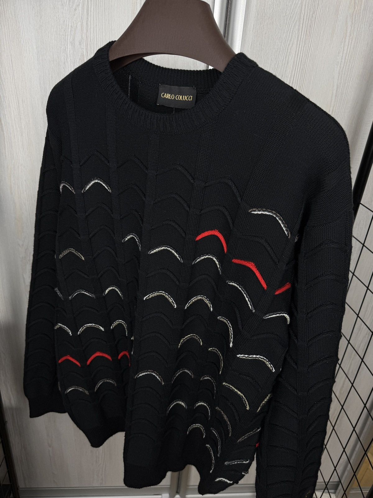 Carlo Colucci Carlo Colucci black cable knitted cotton sweater size 54 Size US L / EU 52-54 / 3 - 7 Thumbnail