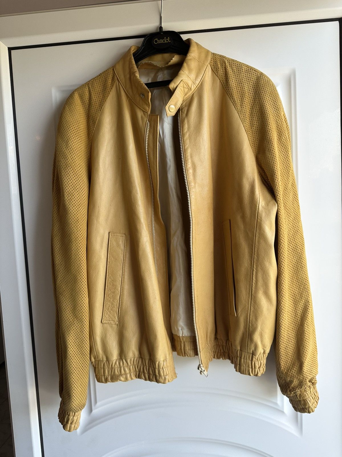 Loewe Rare Vintage LOEWE Bomber Jacket-Mustard Yellow Napa Leather Size US L / EU 52-54 / 3 - 1 Thumbnail