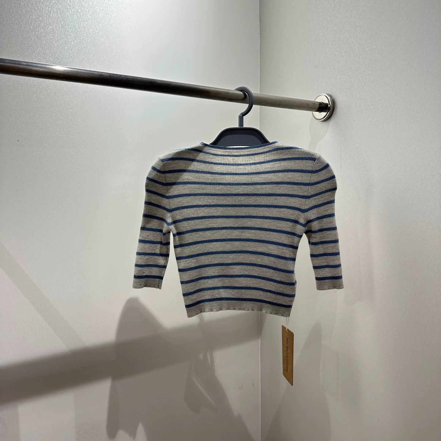Prada Prada Striped Slogan Knit Short Sleeve Tee 38 Wool Size XS / US 0-2 / IT 36-38 - 2 Thumbnail