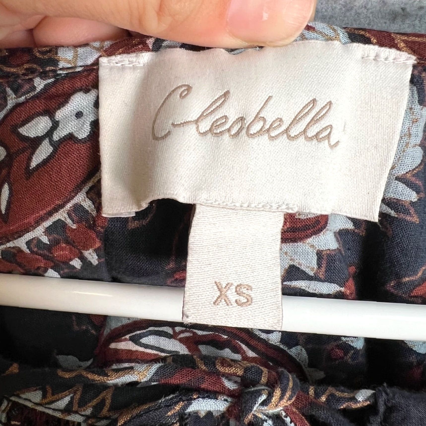 Cleobella Cleobella Top XS Black Boho Paisley Print Organic Cotton Long Sleeve Womens Size XS / US 0-2 / IT 36-38 - 3 Thumbnail