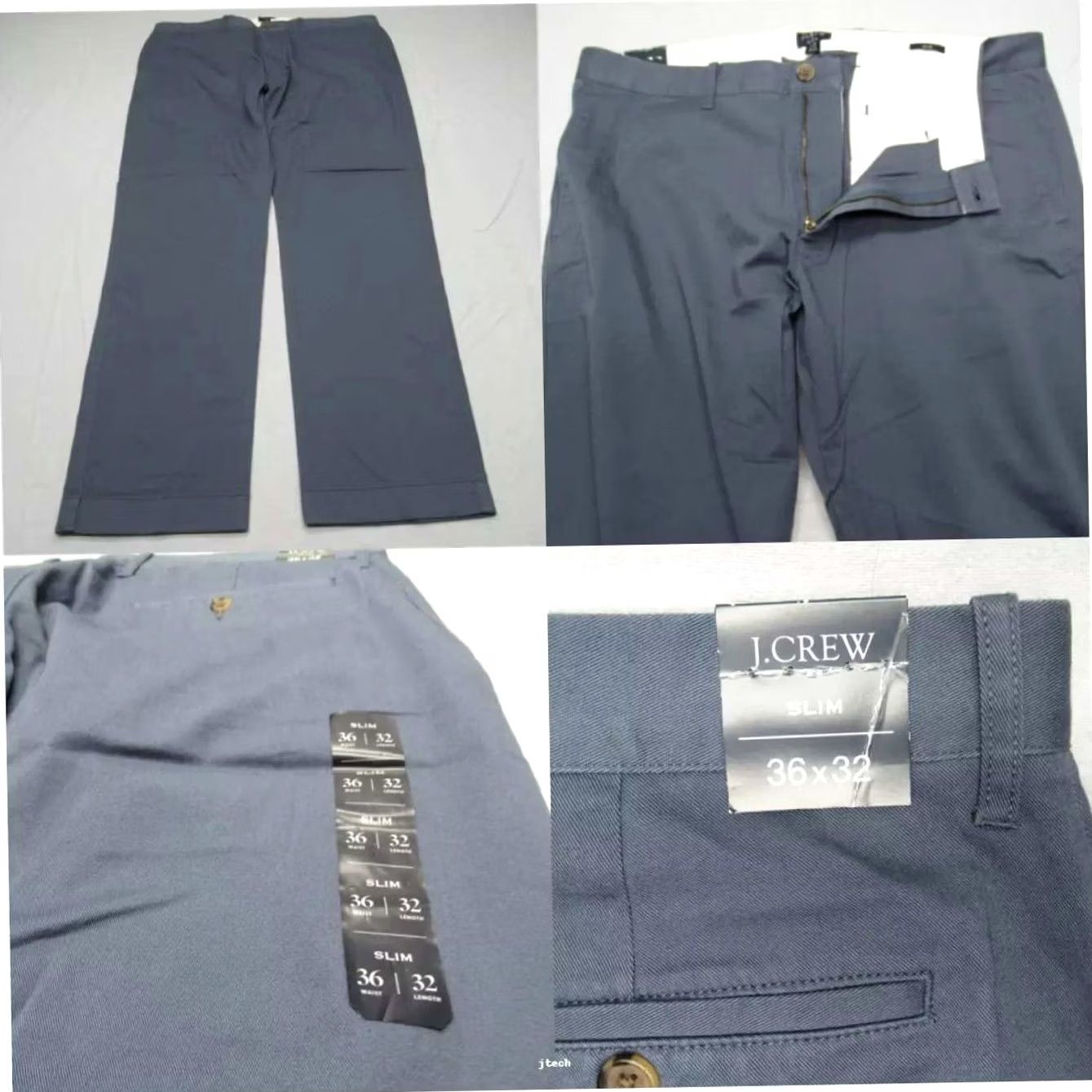 J.Crew J.CREW Slim Flex Chino Pants Mens 36x32 Blue Flat Front Straight Leg Slim Fit NWT Size US 36 / EU 52 - 2 Thumbnail