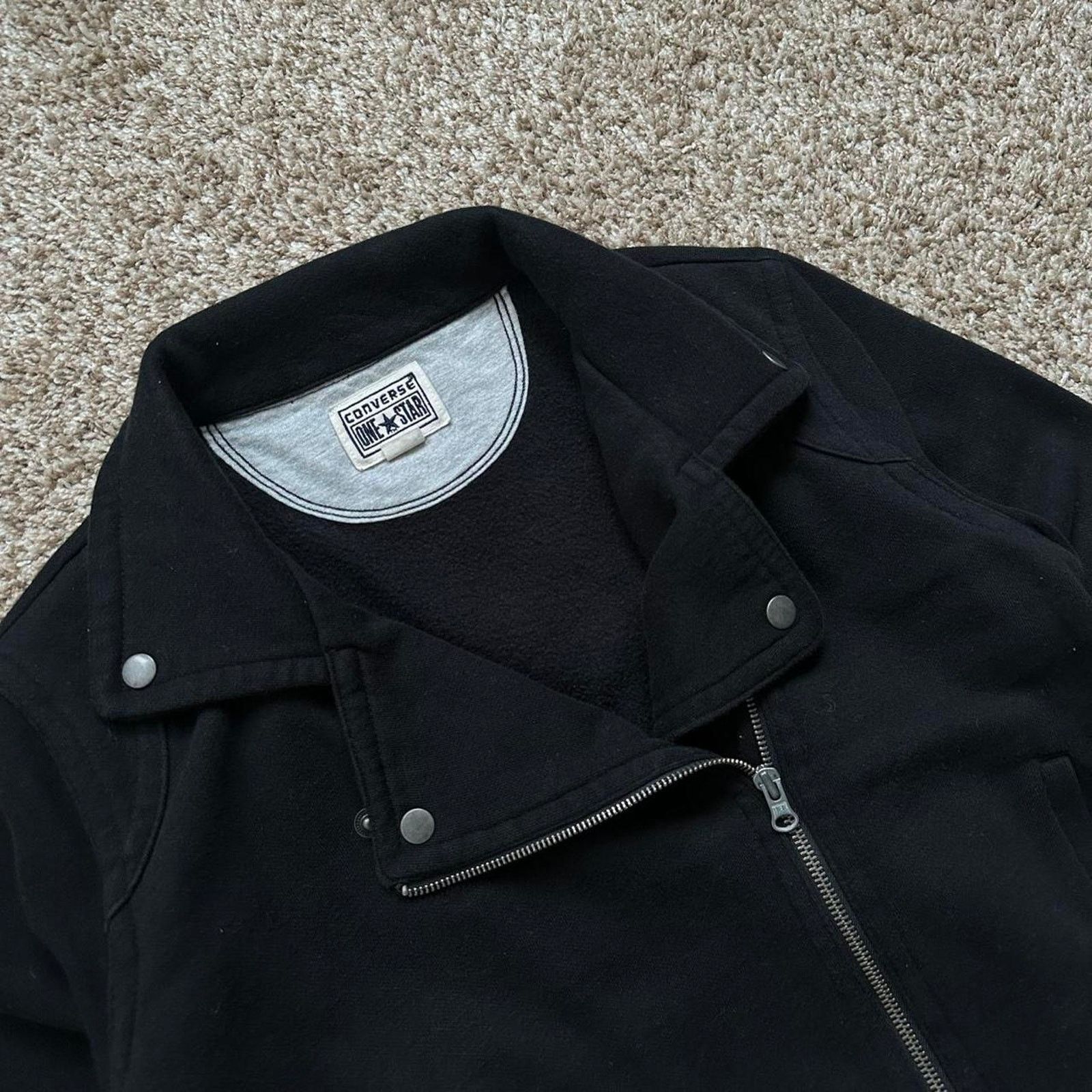 Converse × Vintage Vintage Y2K Asymmetric Black Zip Up Indie Converse Jacket Size L / US 10 / IT 46 - 5 Thumbnail