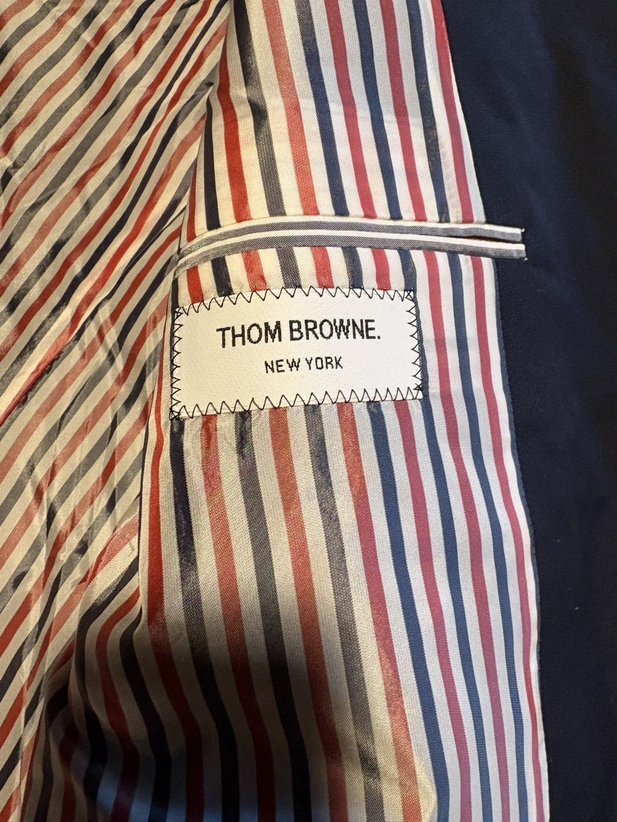 Thom Browne Thom Browne padded shoulders navy blazer. Size US L / EU 52-54 / 3 - 8 Thumbnail