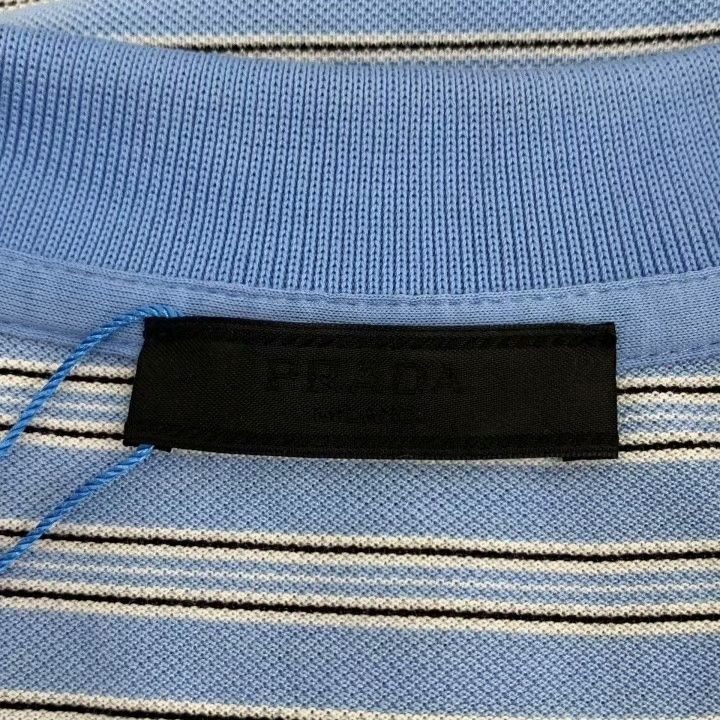 Prada Prada 25th Blue Logo Stripe Polo Shirt Size US S / EU 44-46 / 1 - 6 Thumbnail