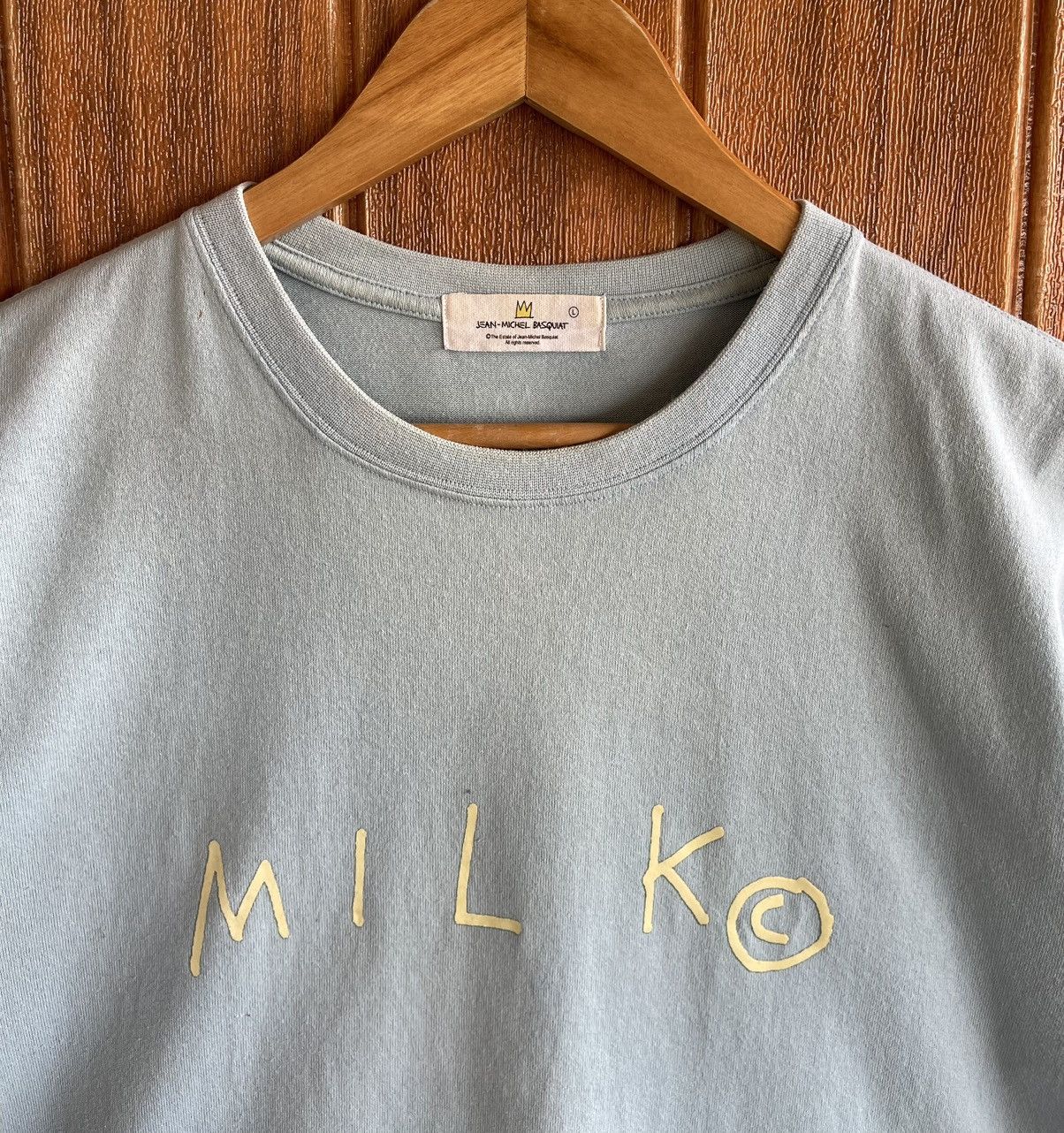 Jean-Michel Basquiat Vintage’y2k🔥JEAN MICHEL BASQUIAT🔥Milk Sun Faded Tshirt Size US L / EU 52-54 / 3 - 4 Thumbnail