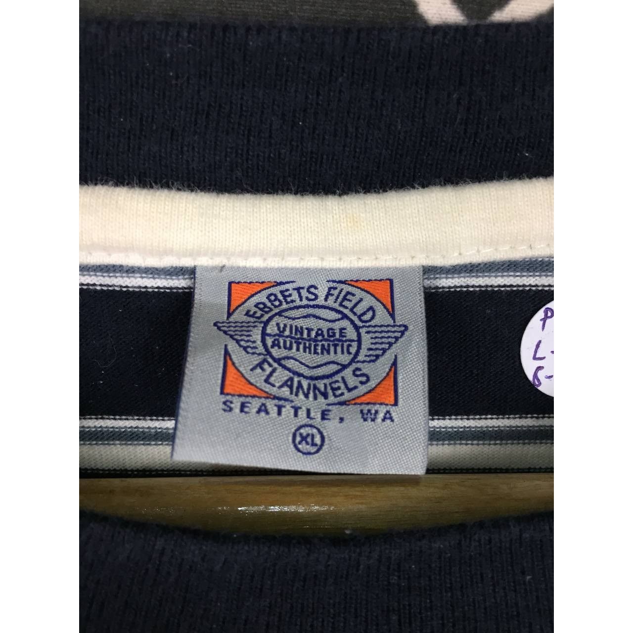 Ebbets Field Flannels × Vintage Vtg Authentic Ebbets Field Flannels Striped Longsleeve Tee Size US XL / EU 56 / 4 - 12 Thumbnail