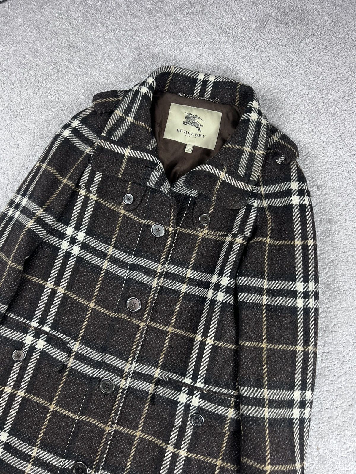 Burberry Burberry London Grey Check Wool Coat Size 44 Size M / US 6-8 / IT 42-44 - 5 Thumbnail