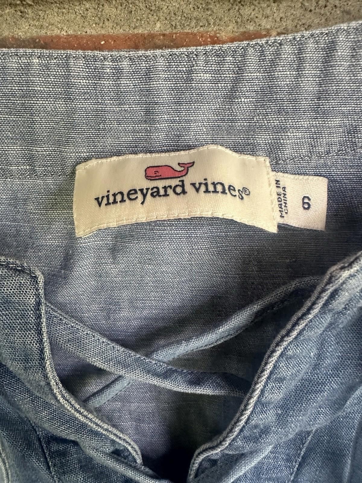 Vineyard Vines Vineyard Vines Chambray Flutter Sleeve Lace Up Dress Size 6 Size S / US 4 / IT 40 - 3 Thumbnail