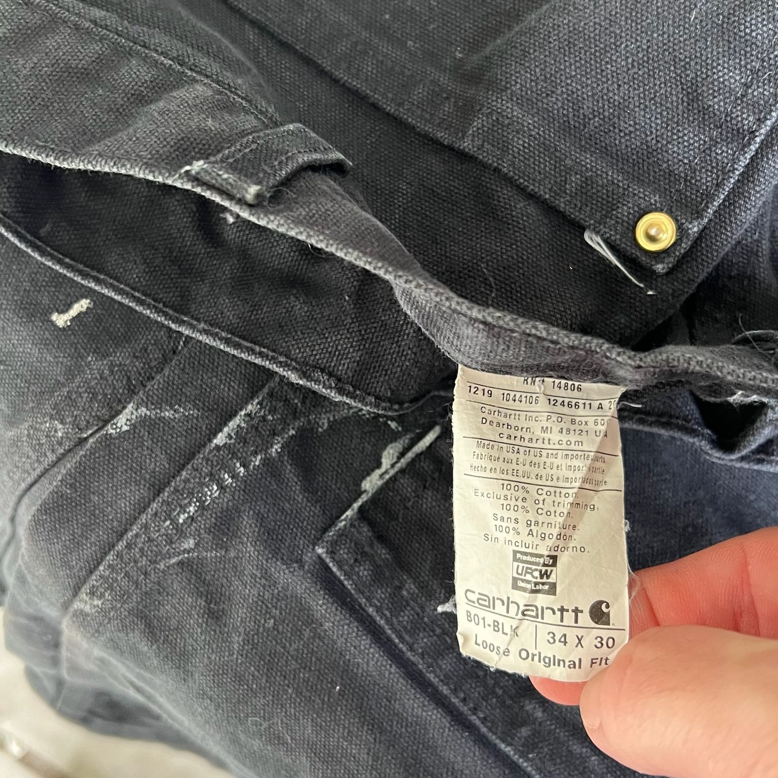 Carhartt × Vintage Carhartt black double knee work wear carpenter pants Size US 32 / EU 48 - 6 Thumbnail