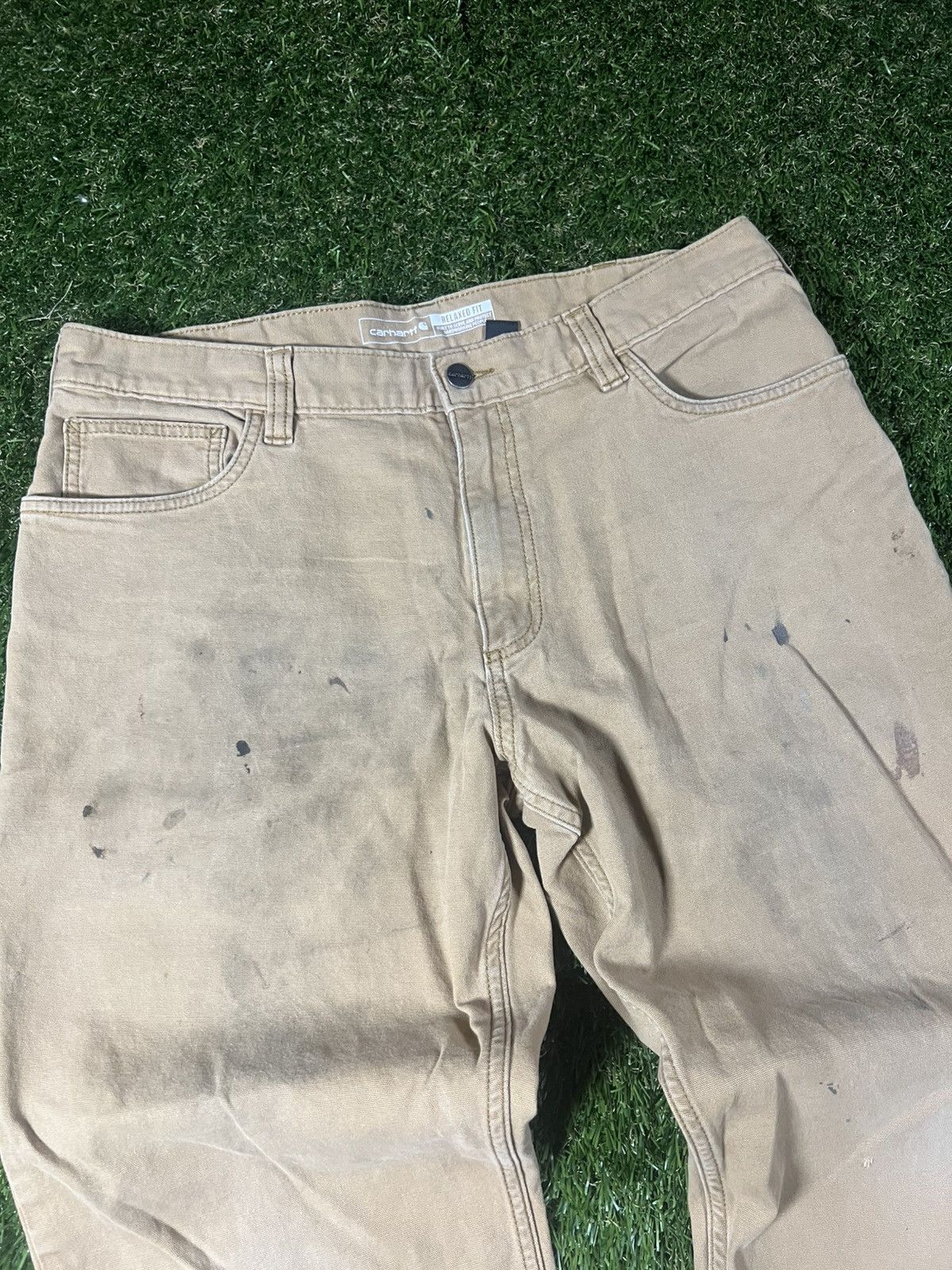 Carhartt Vintage Y2k Carhartt Essential Tan Distressed Utility Pants Size US 36 / EU 52 - 3 Thumbnail