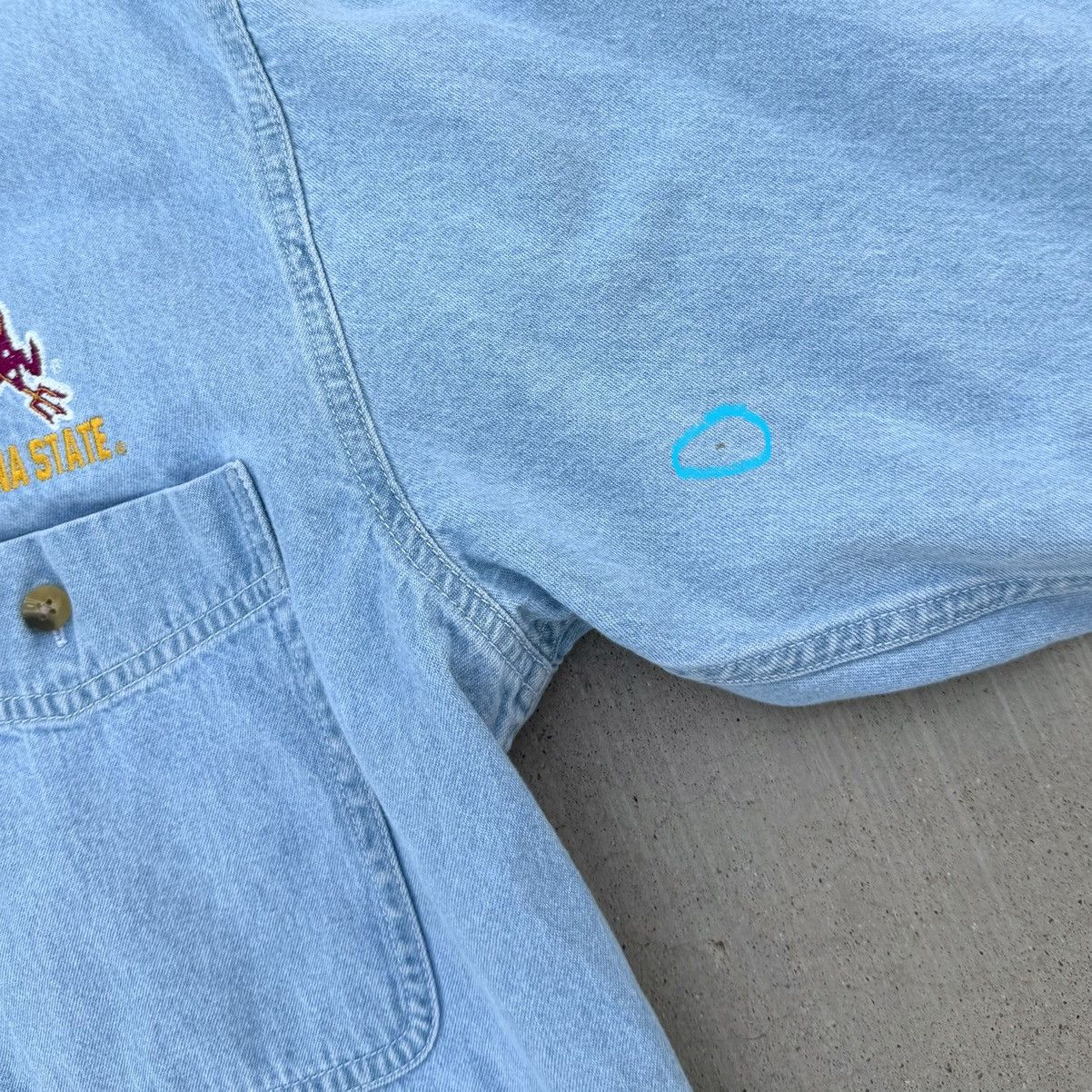 Nutmeg Vintage Nutmeg Arizona State University Denim Button Shirt Size US M / EU 48-50 / 2 - 7 Thumbnail